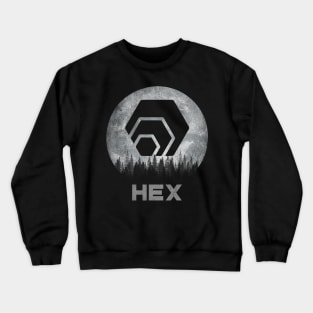 Vintage HEX Coin To The Moon HEX Crypto Token Cryptocurrency Blockchain Wallet Birthday Gift For Men Women Kids Crewneck Sweatshirt